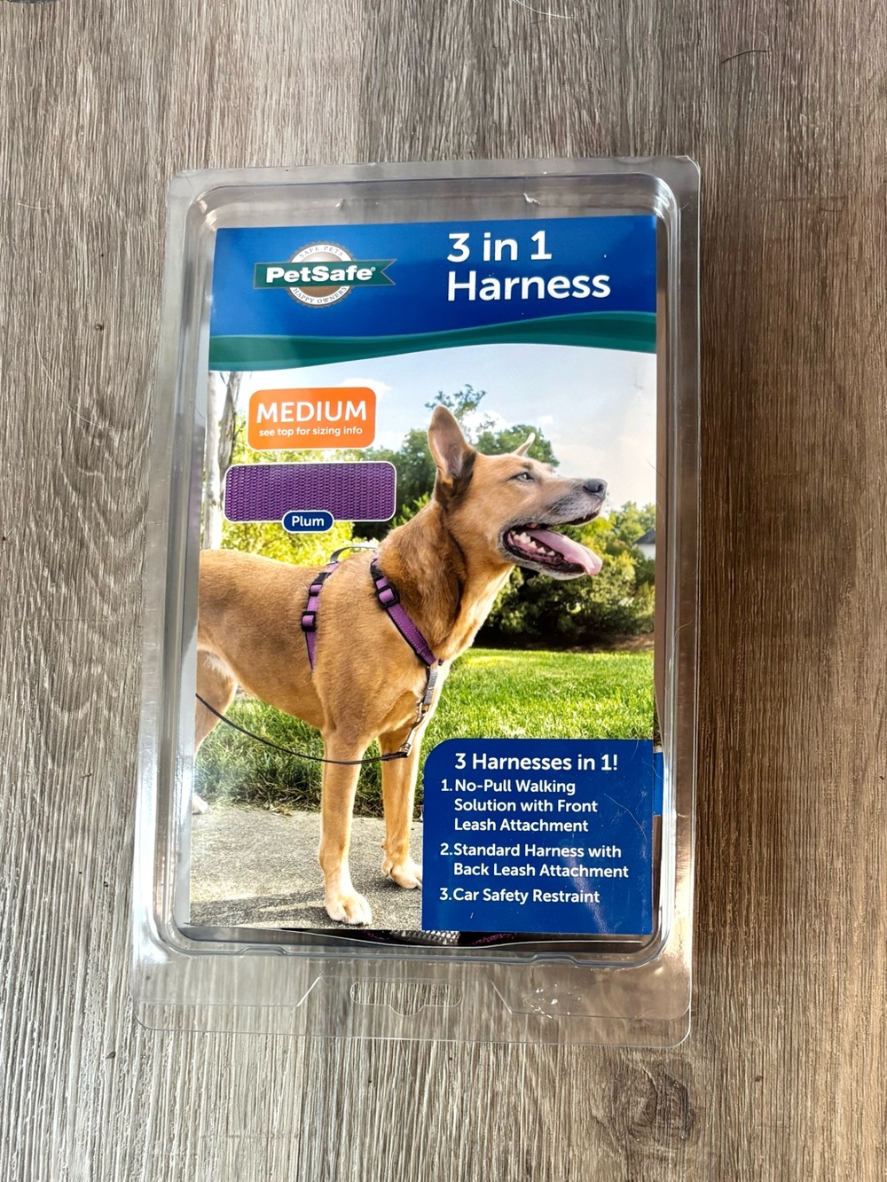 New Purple Petsafe 3 in 1 Dog Harness Collar Size Medium